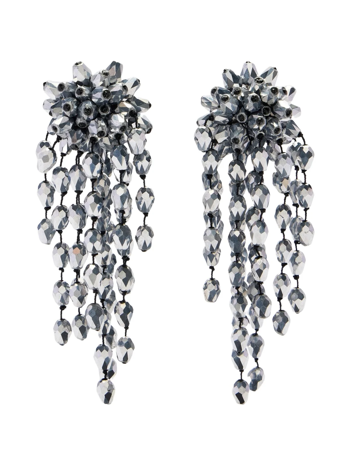 Hanabi beaded clip-on earrings