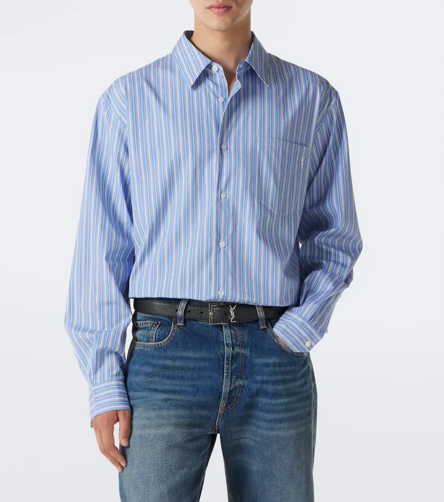 Saint Laurent Striped cotton poplin shirt | Thumbnail 6