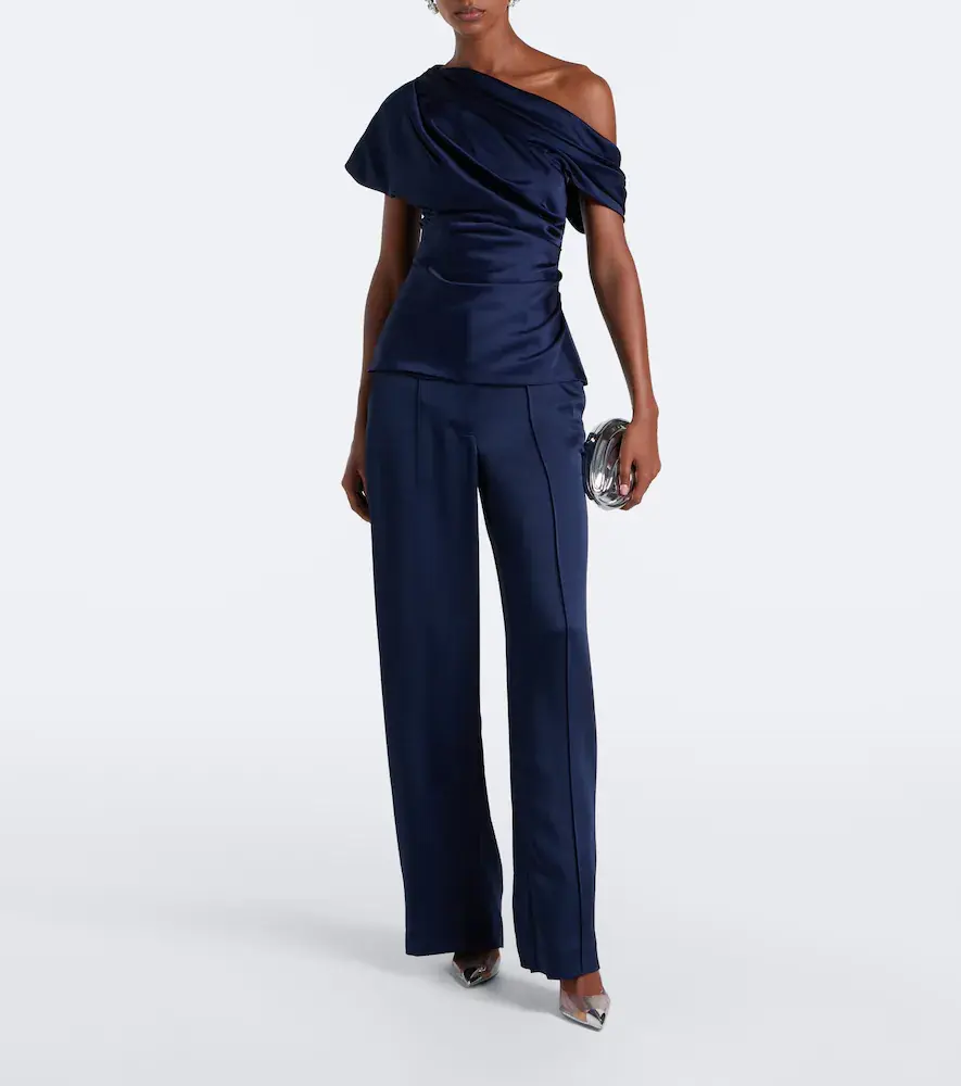 Simkhai Phoebe one-shoulder draped satin top | Thumbnail 3 Simkhai Phoebe one-shoulder draped satin top | Thumbnail 3