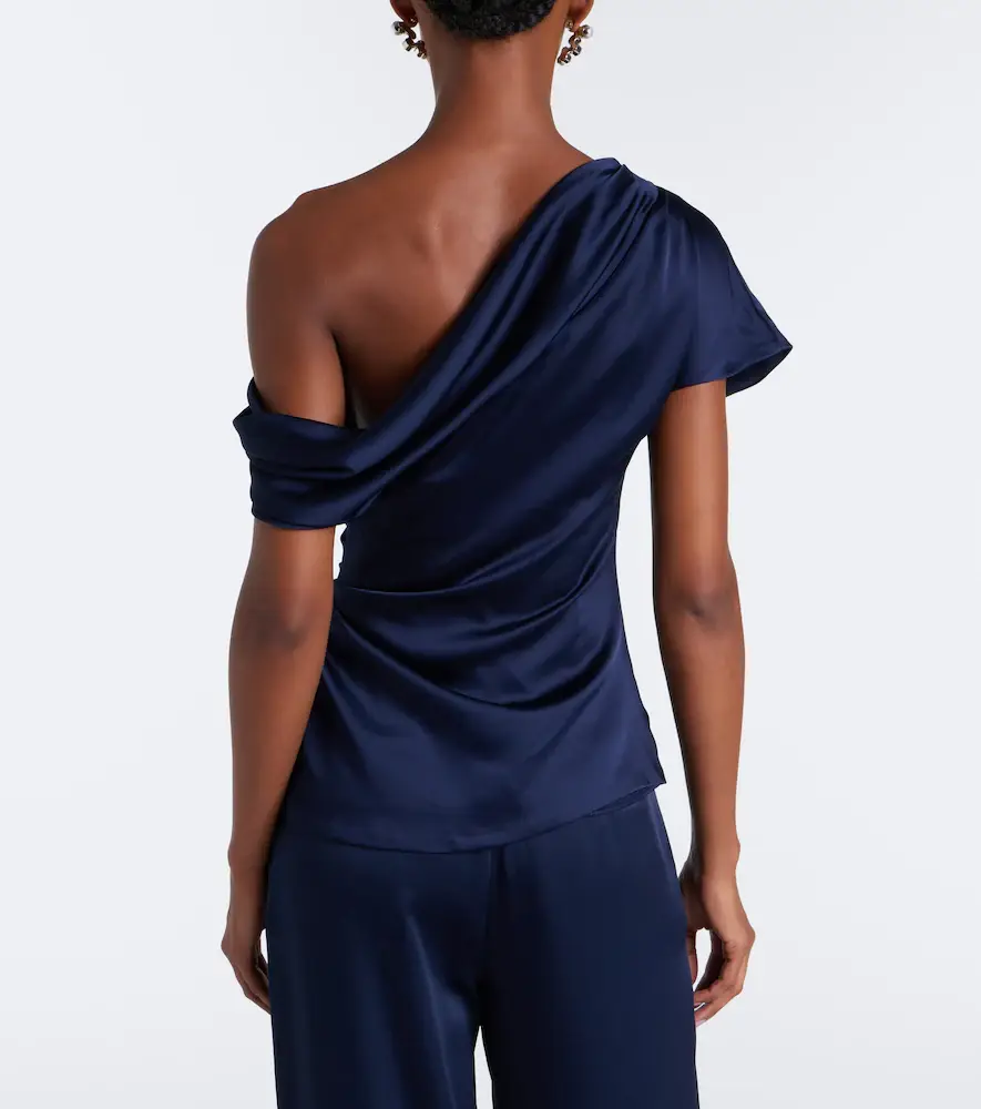 Simkhai Phoebe one-shoulder draped satin top | Thumbnail 6 Simkhai Phoebe one-shoulder draped satin top | Thumbnail 6