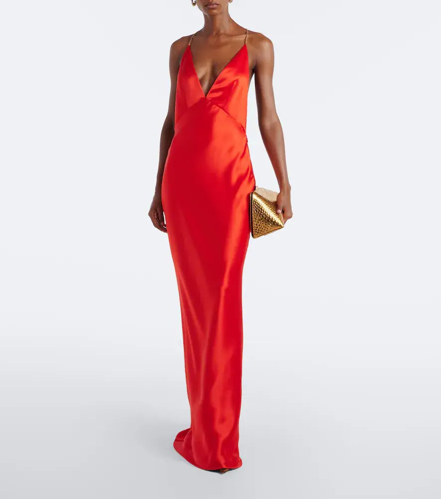Retrofête Retrofête Arianell embellished satin gown | Thumbnail 4 Retrofête Retrofête Arianell embellished satin gown | Thumbnail 4