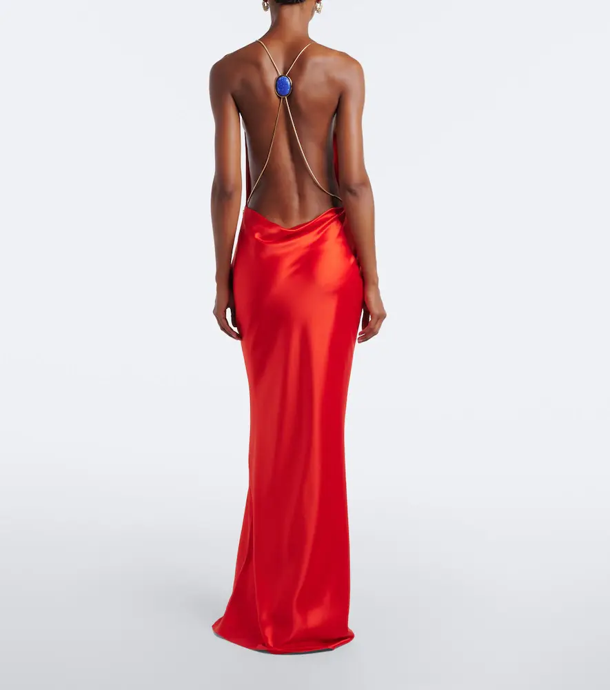 Retrofête Retrofête Arianell embellished satin gown | Thumbnail 5 Retrofête Retrofête Arianell embellished satin gown | Thumbnail 5