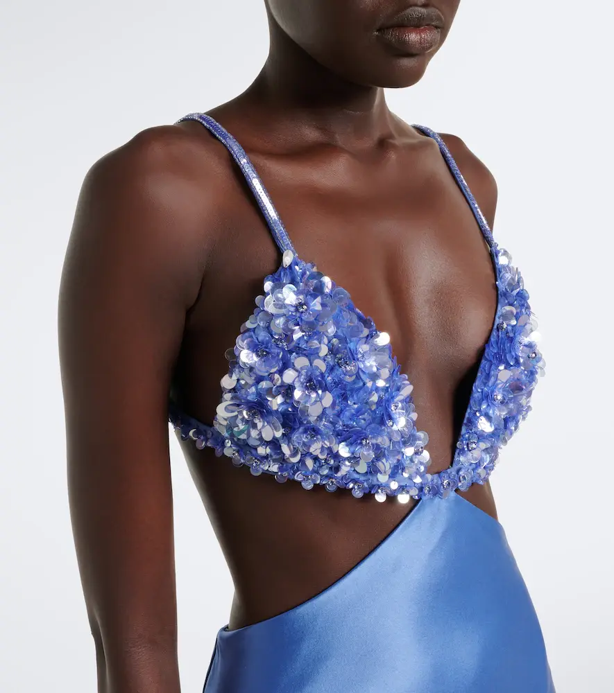 Retrofête Retrofête Taliera embellished satin cut-out minidress | Thumbnail 5 Retrofête Retrofête Taliera embellished satin cut-out minidress | Thumbnail 5