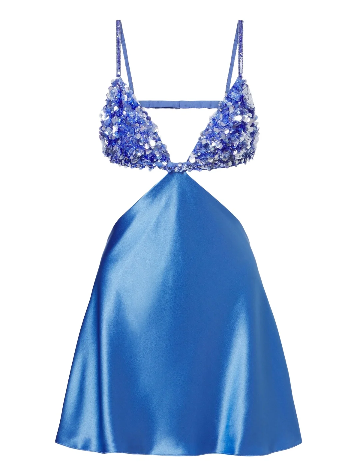 Retrofête Taliera embellished satin cut-out minidress Retrofête Taliera embellished satin cut-out minidress