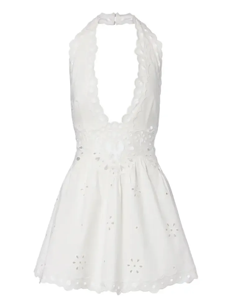 Retrofête Broderie anglaise cotton-blend minidress Retrofête Broderie anglaise cotton-blend minidress