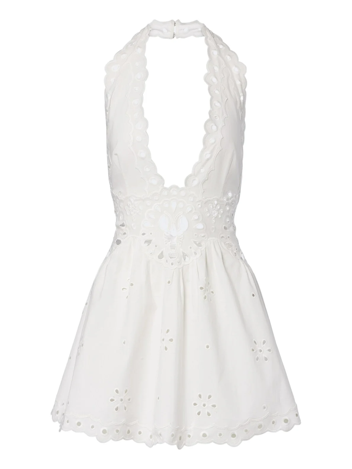Retrofête Broderie anglaise cotton-blend minidress