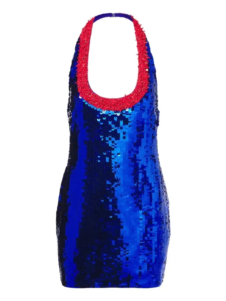 Retrofête Lunexa embellished halterneck minidress Retrofête Lunexa embellished halterneck minidress