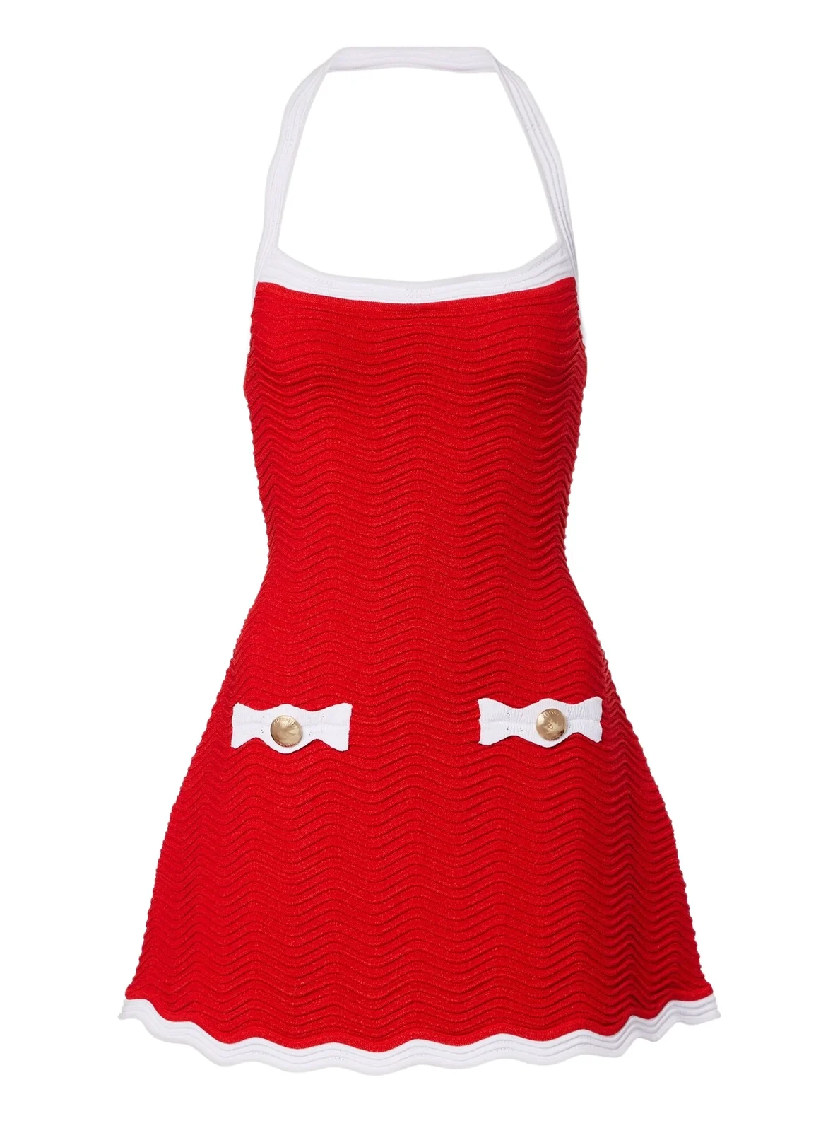 Retrofête Ondina ribbed-knit minidress