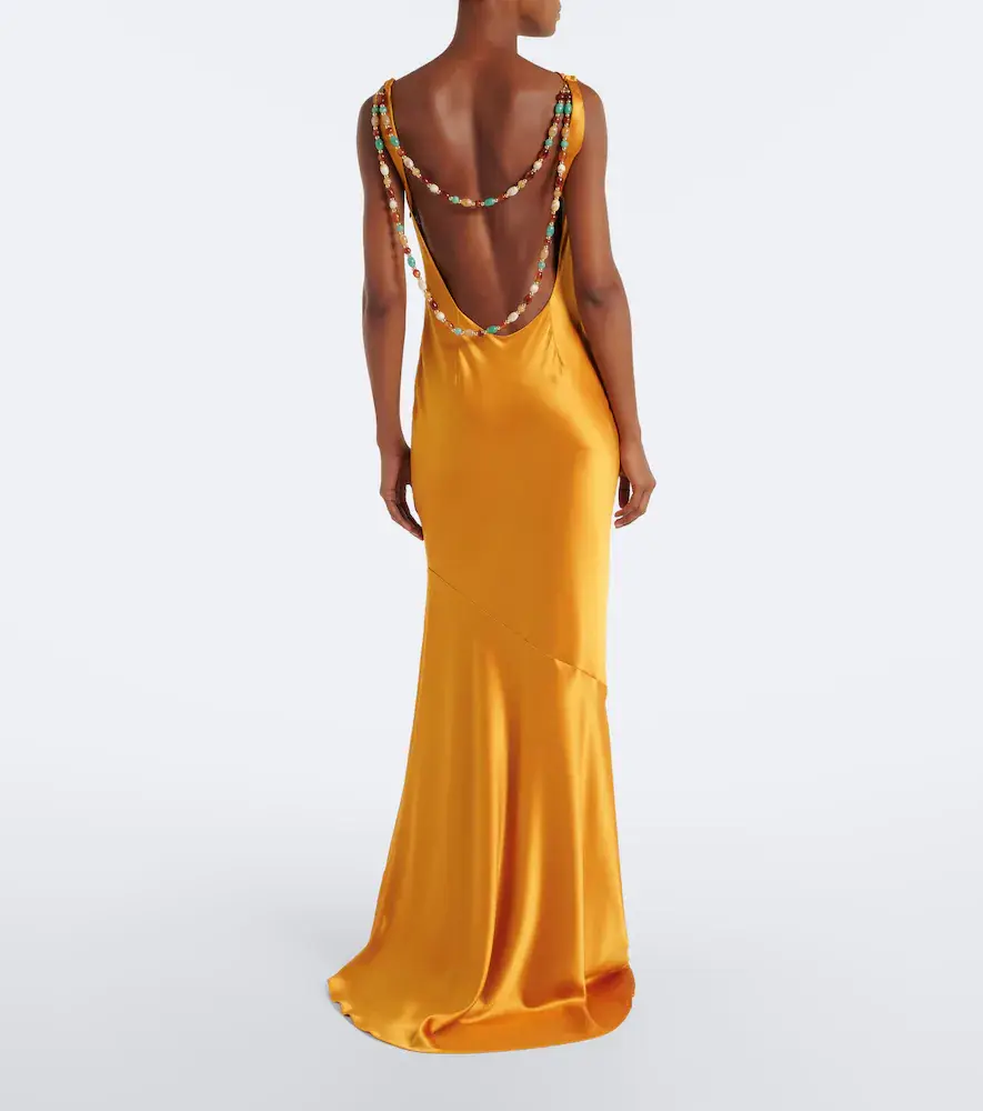 Retrofête Retrofête Keryn embellished satin gown | Thumbnail 3 Retrofête Retrofête Keryn embellished satin gown | Thumbnail 3