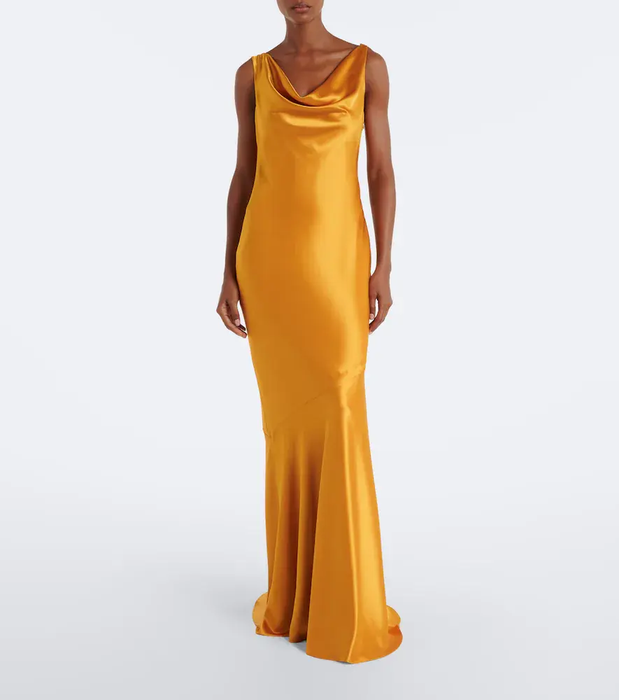 Retrofête Retrofête Keryn embellished satin gown | Thumbnail 4 Retrofête Retrofête Keryn embellished satin gown | Thumbnail 4