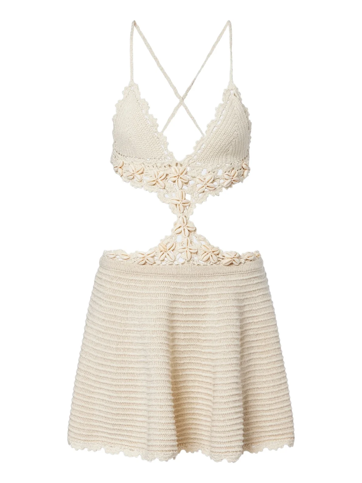 Retrofête Aisola cotton-blend crochet minidress Retrofête Aisola cotton-blend crochet minidress