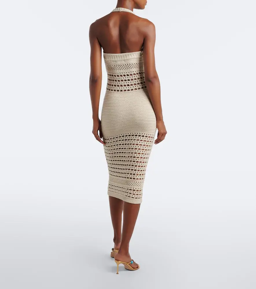 Retrofête Retrofête Jaycee crochet cotton-blend midi dress | Thumbnail 4