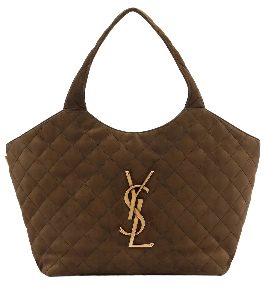 Icare Medium quilted suede tote bag Icare Medium quilted suede tote bag