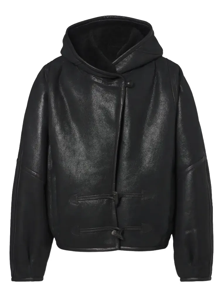 Amiel hooded leather jacket