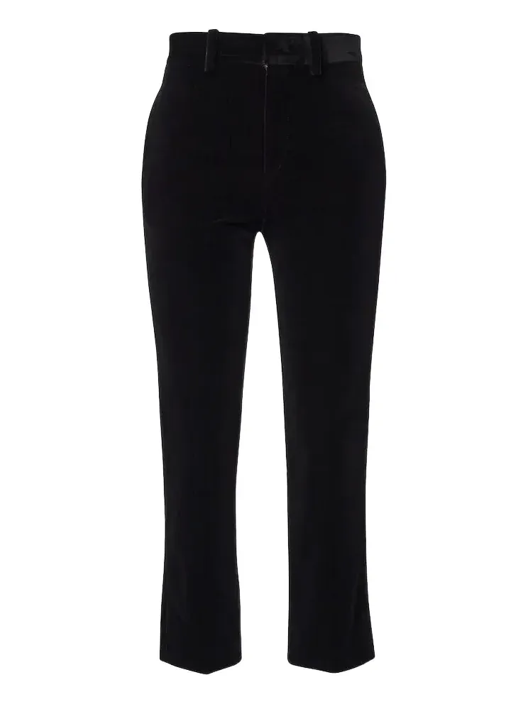 Roaya cotton velvet straight pants