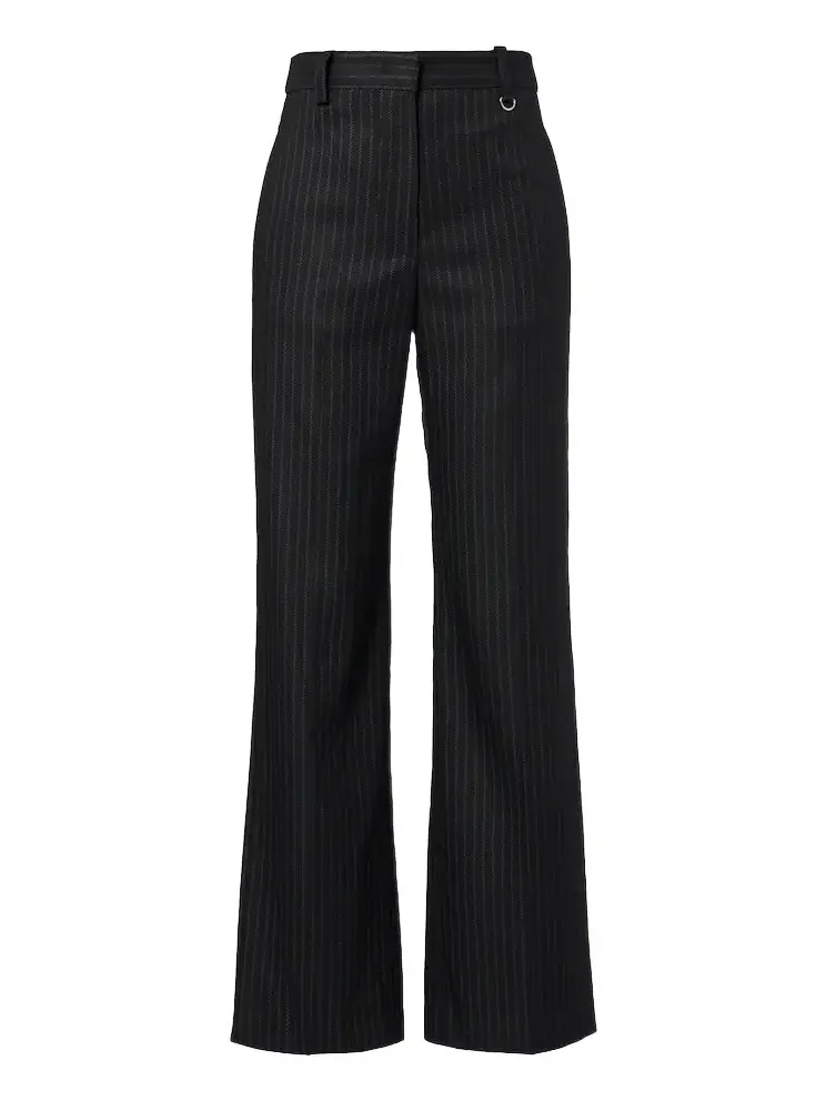 Noanda pinstripe wool-blend straight pants Noanda pinstripe wool-blend straight pants