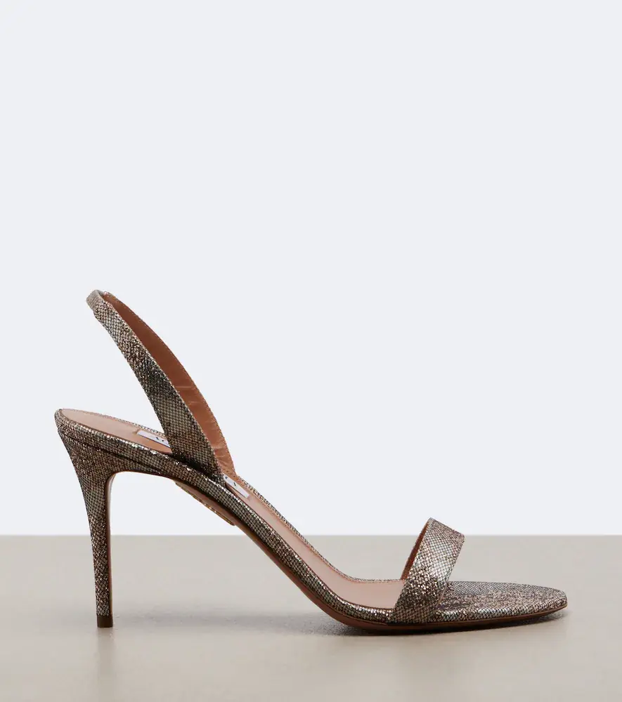 Aquazzura So Nude metallic leather slingback sandals | Thumbnail 3 Aquazzura So Nude metallic leather slingback sandals | Thumbnail 3