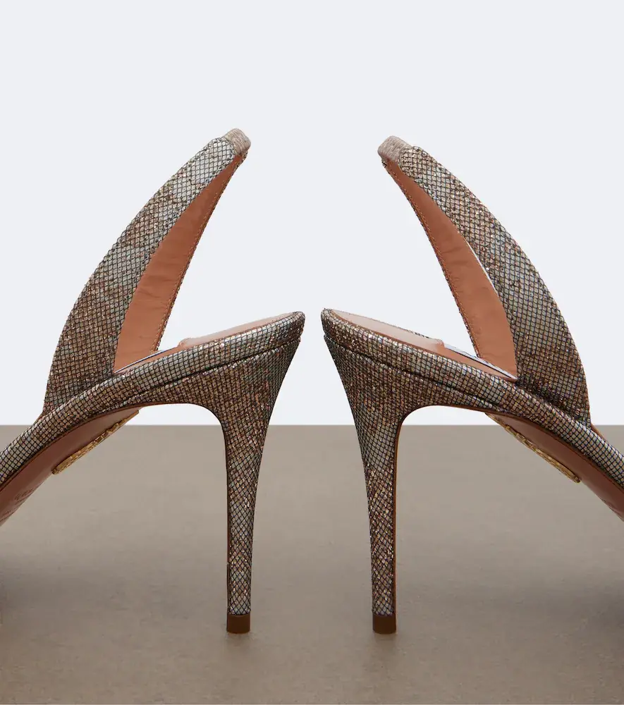 Aquazzura So Nude metallic leather slingback sandals | Thumbnail 4 Aquazzura So Nude metallic leather slingback sandals | Thumbnail 4