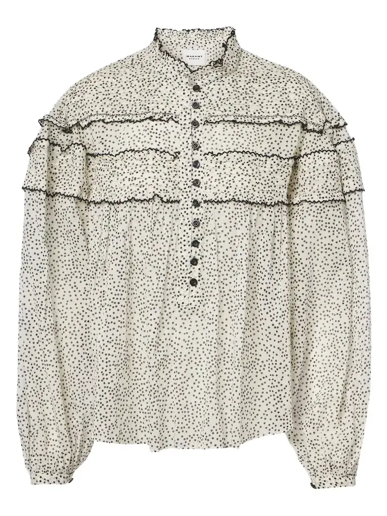 Doane polka-dot cotton voile blouse Doane polka-dot cotton voile blouse