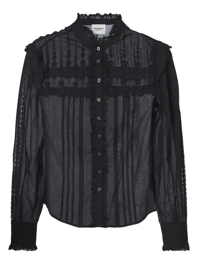 Lonzie embroidered cotton voile blouse Lonzie embroidered cotton voile blouse