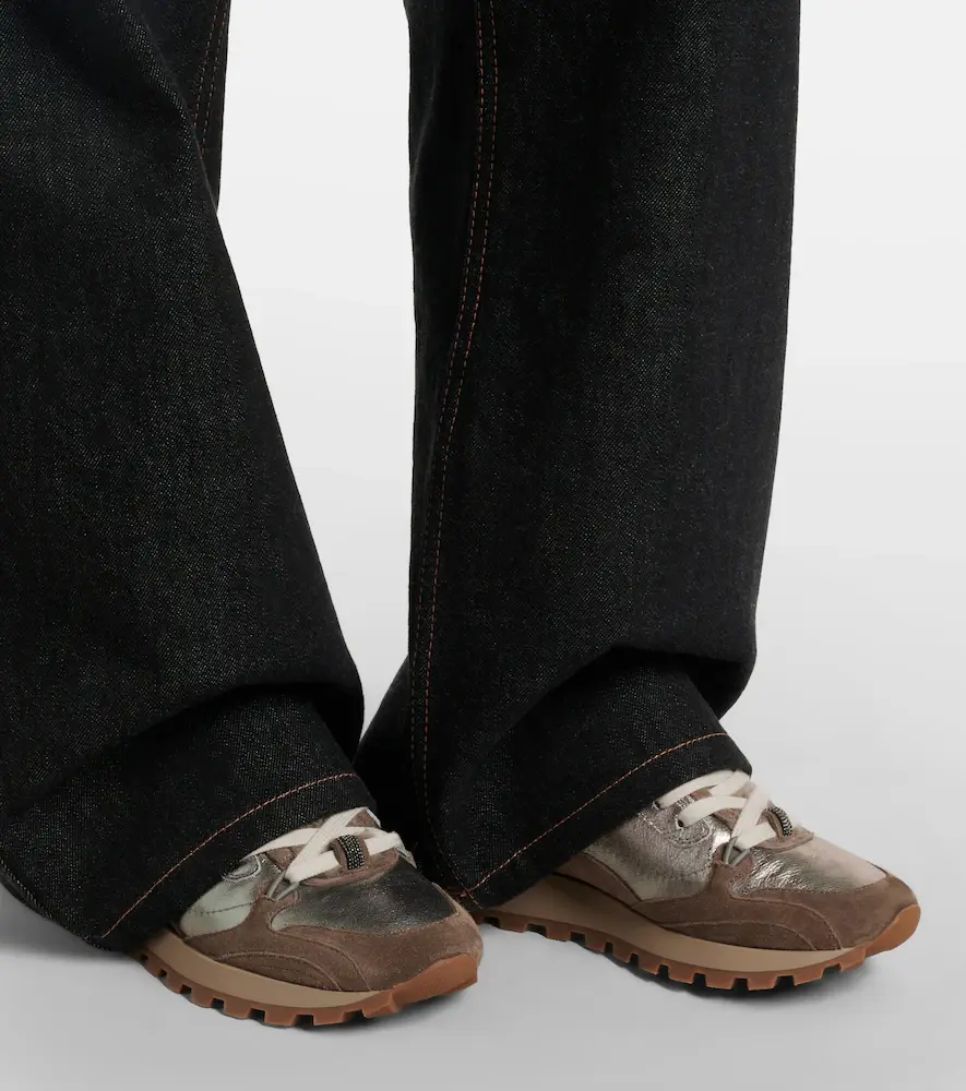 Brunello Cucinelli Monili shearling-trimmed leather sneakers | Thumbnail 5
