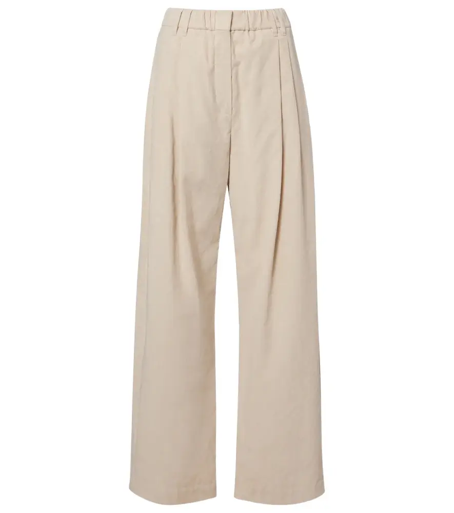 Brunello Cucinelli Cotton-blend corduroy wide-leg pants