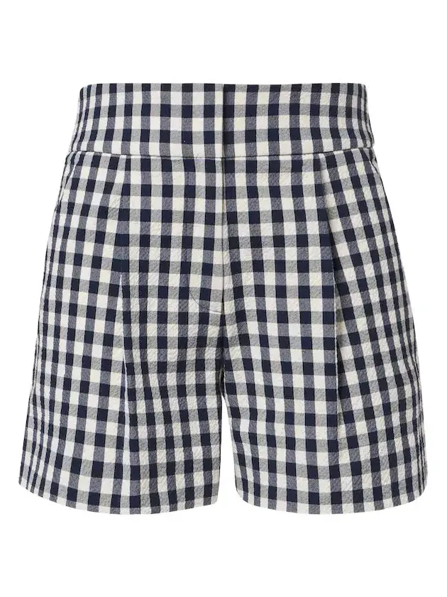Haina gingham pleated cotton shorts Haina gingham pleated cotton shorts