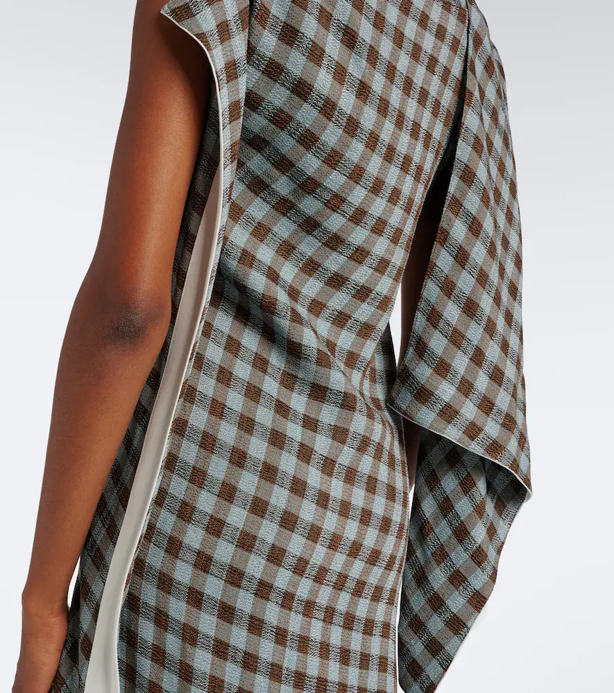 Loewe Gingham asymmetric crêpe midi dress | Thumbnail 5 Loewe Gingham asymmetric crêpe midi dress | Thumbnail 5