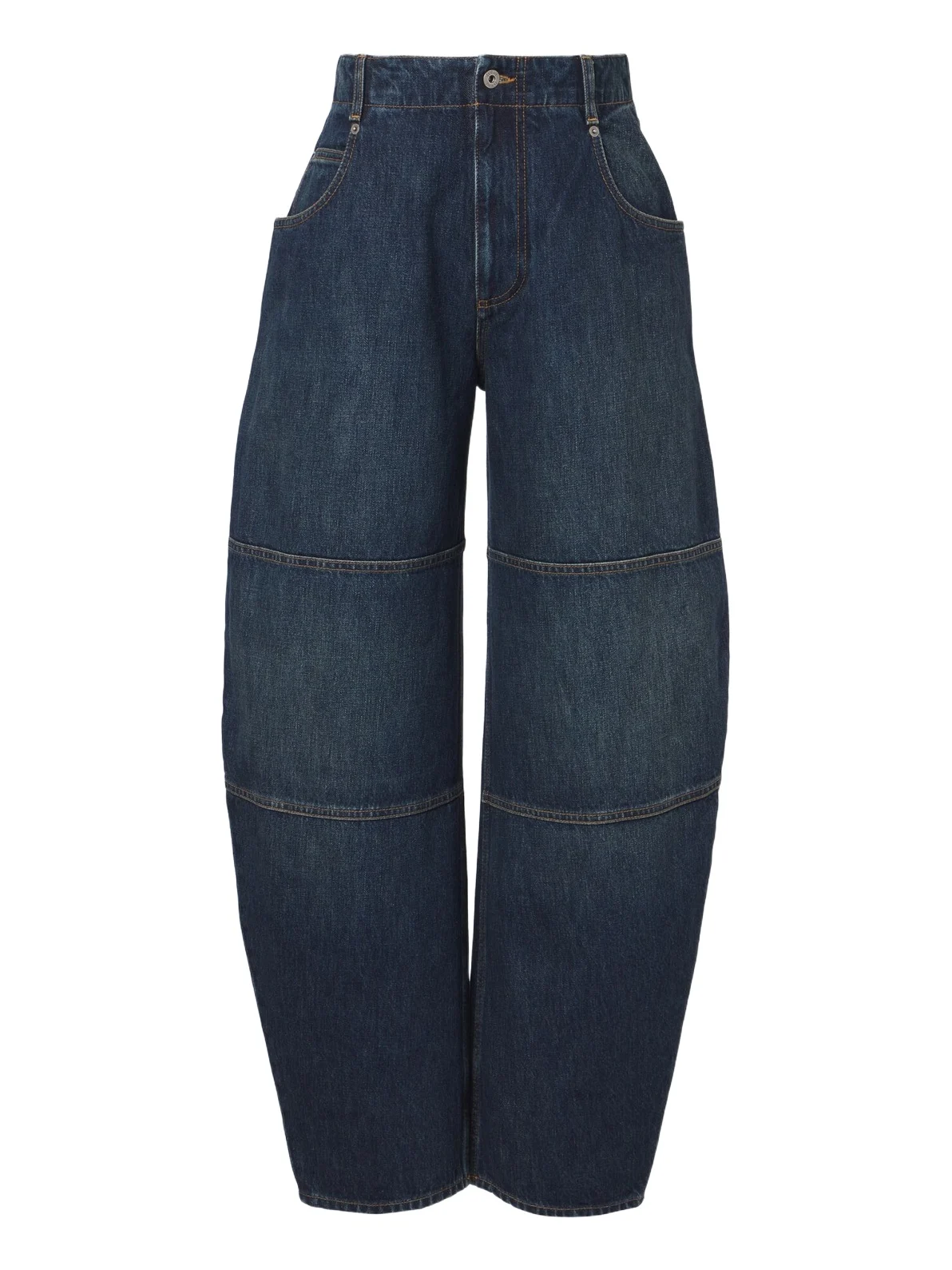 Faded barrel-leg jeans