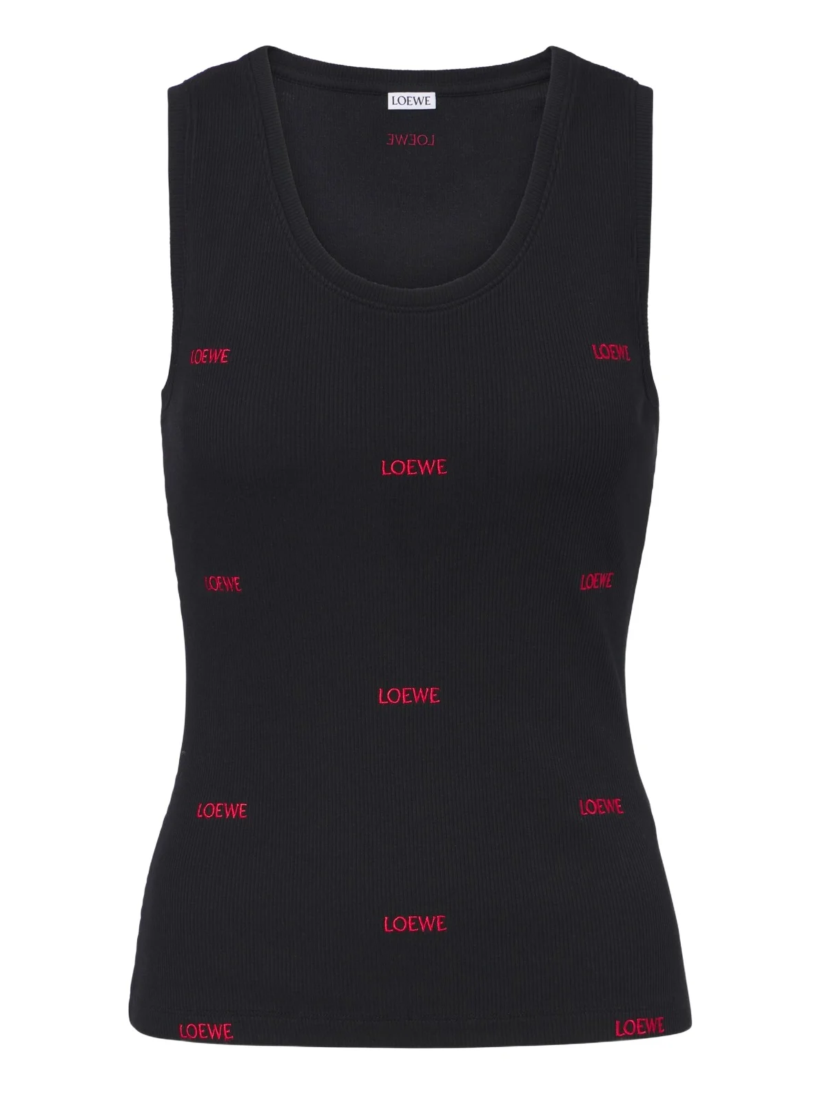 Logo ribbed-knit cotton-blend jersey tank top