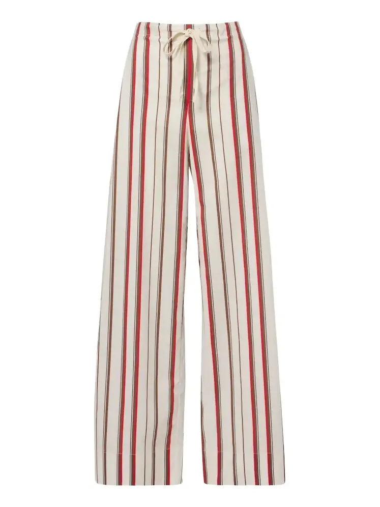 Alva striped cotton wide-leg pants Alva striped cotton wide-leg pants