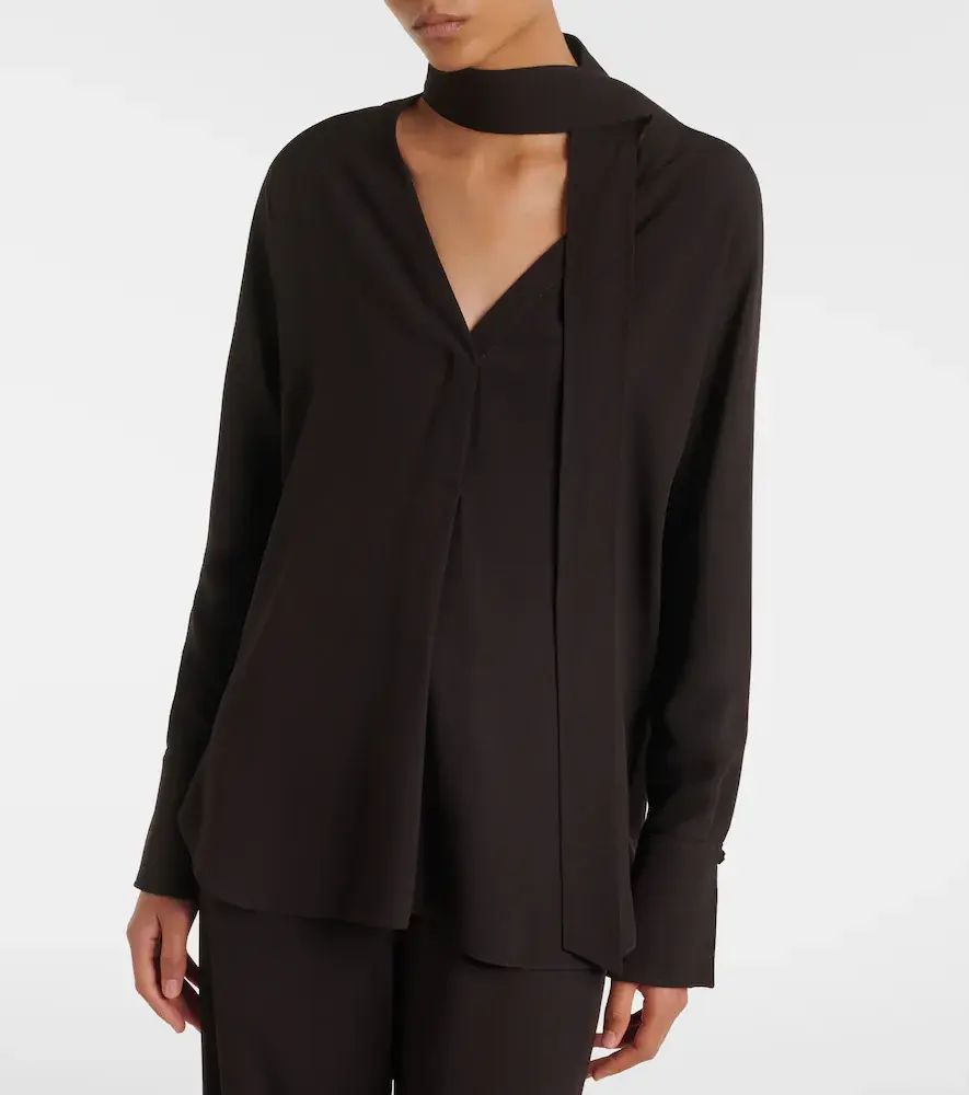 AGNONA Tie-neck jersey blouse | Thumbnail 2 AGNONA Tie-neck jersey blouse | Thumbnail 2
