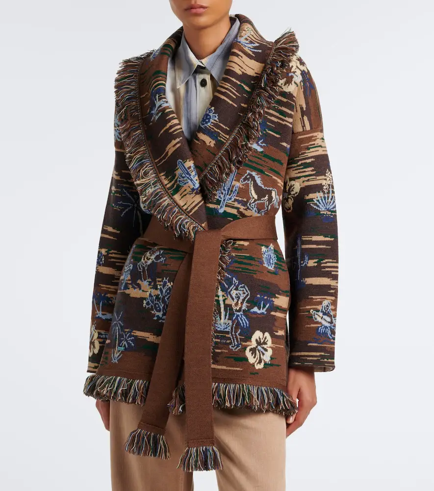 Alanui Texhawaii Rountrip jacquard wool-blend cardigan | Thumbnail 3