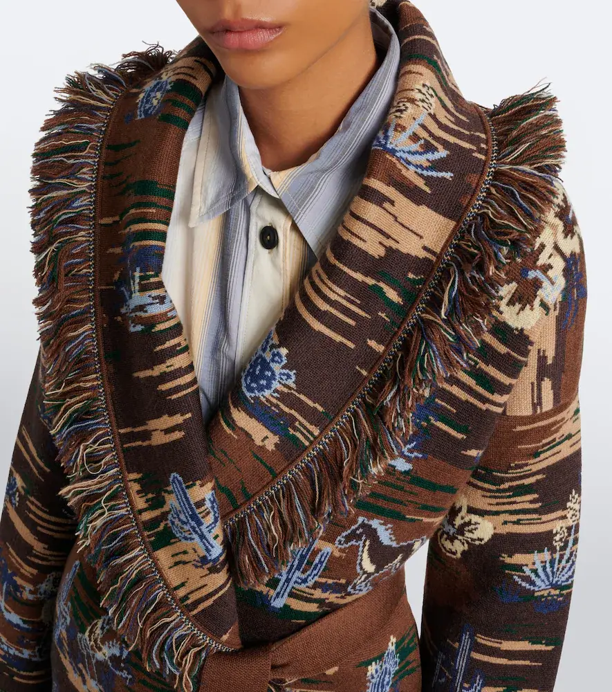 Alanui Texhawaii Rountrip jacquard wool-blend cardigan | Thumbnail 5