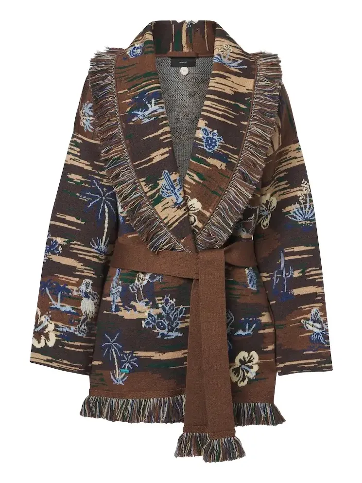 Texhawaii Rountrip jacquard wool-blend cardigan Texhawaii Rountrip jacquard wool-blend cardigan