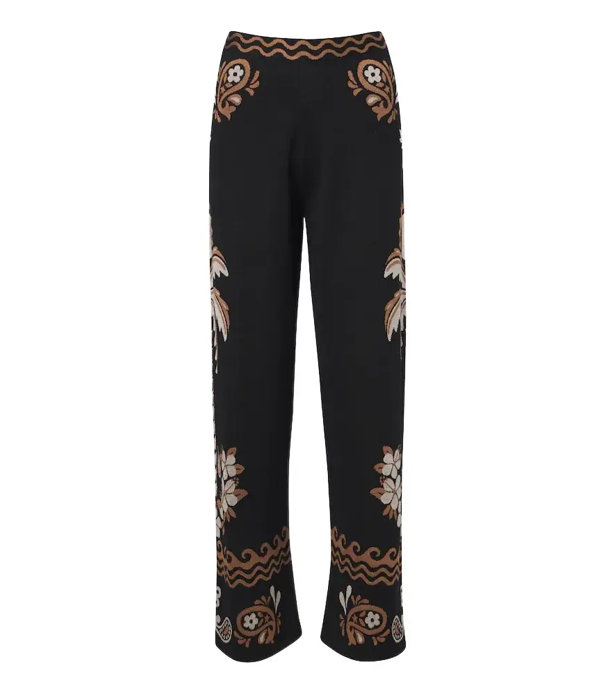Alanui Island Roots wool and silk-blend wide leg pants | Image 1 Alanui Island Roots wool and silk-blend wide leg pants | Image 1