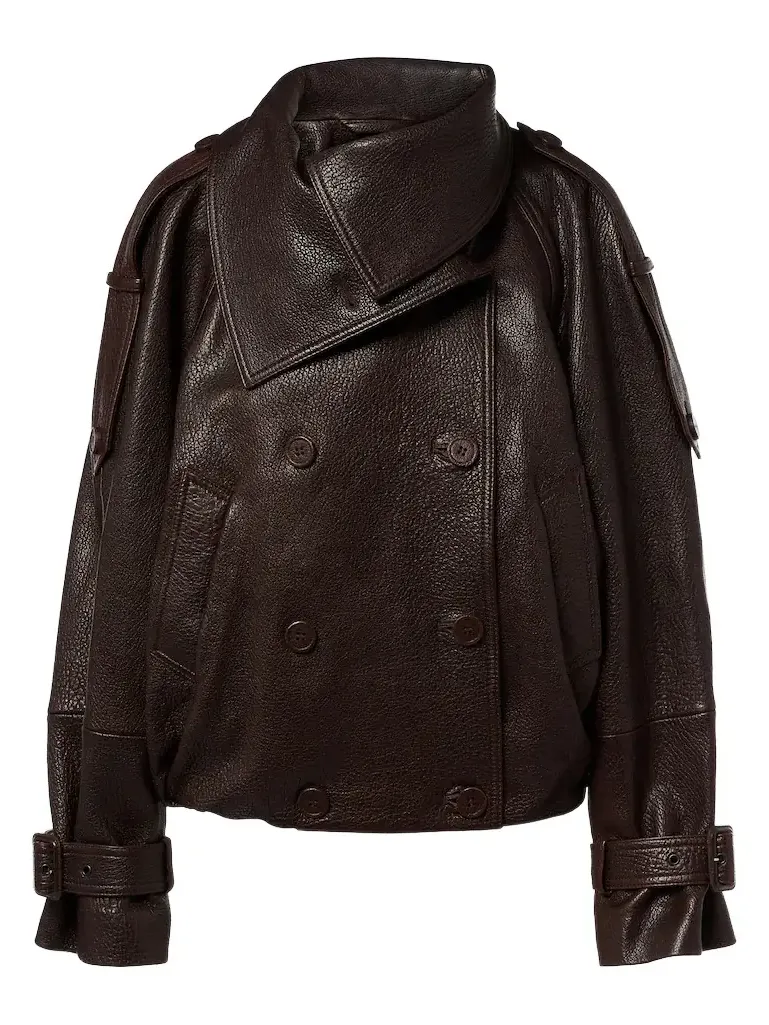 Cropped leather jacket