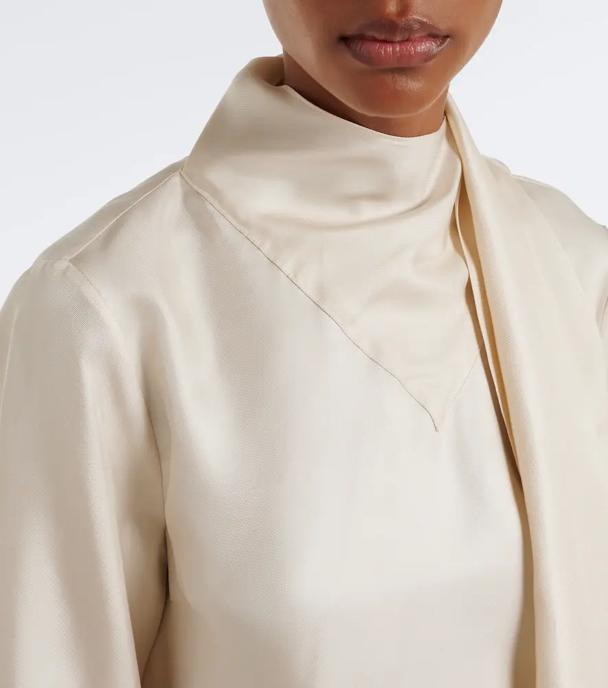 Loulou de Saison Gala draped scarf-detail silk twill top | Thumbnail 7 Loulou de Saison Gala draped scarf-detail silk twill top | Thumbnail 7