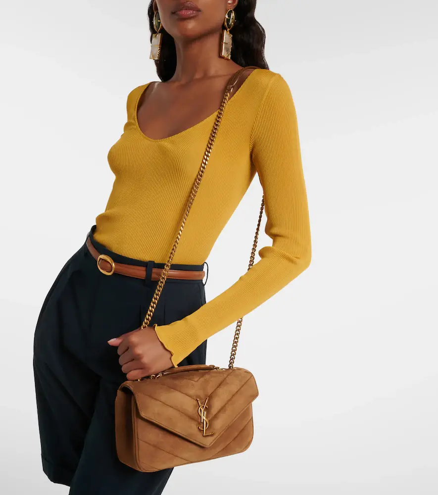 Saint Laurent Loulou Small matelassé suede shoulder bag | Thumbnail 7