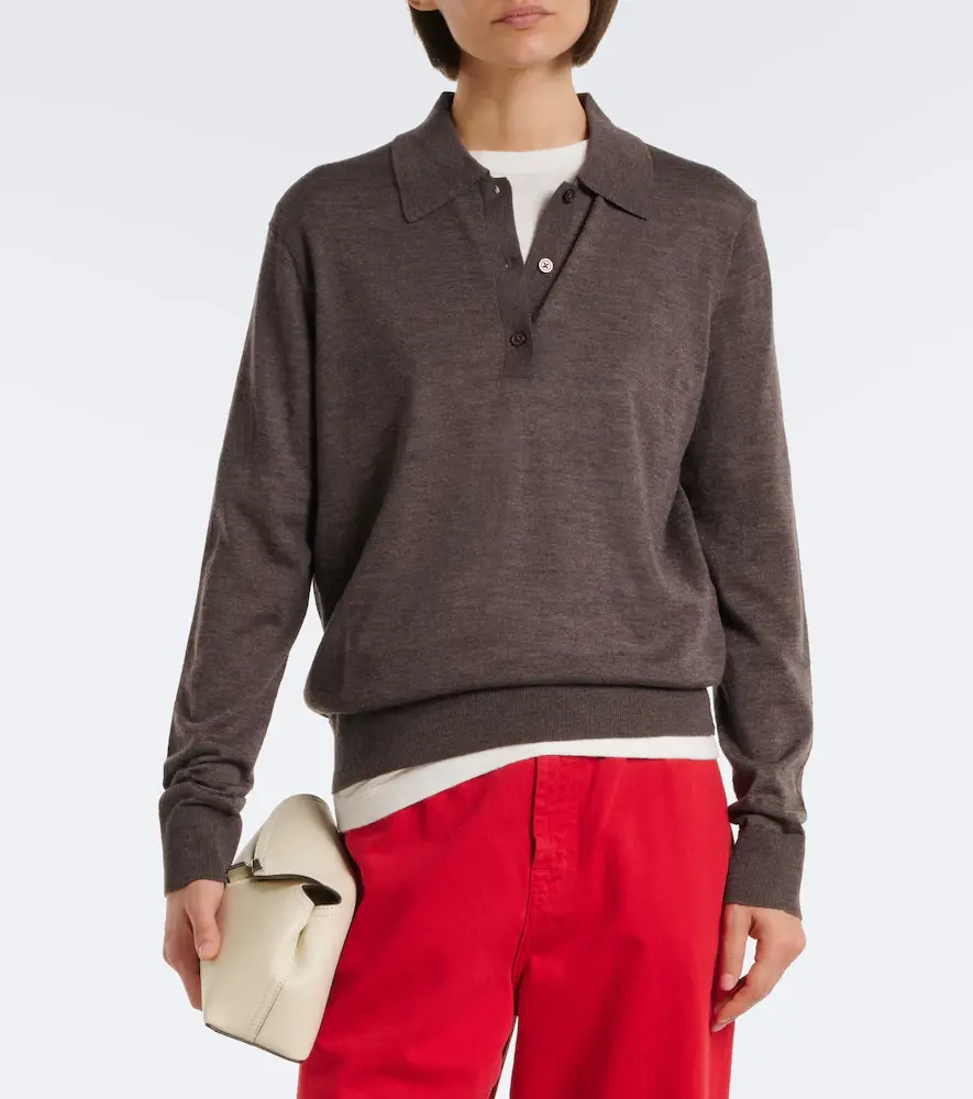 Loulou de Saison Miles cashmere polo sweater | Thumbnail 5 Loulou de Saison Miles cashmere polo sweater | Thumbnail 5