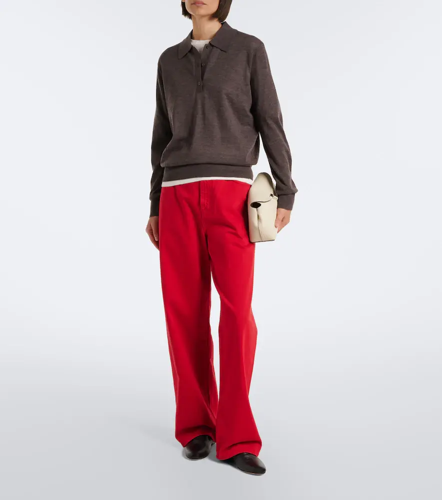 Loulou de Saison Miles cashmere polo sweater | Thumbnail 6 Loulou de Saison Miles cashmere polo sweater | Thumbnail 6