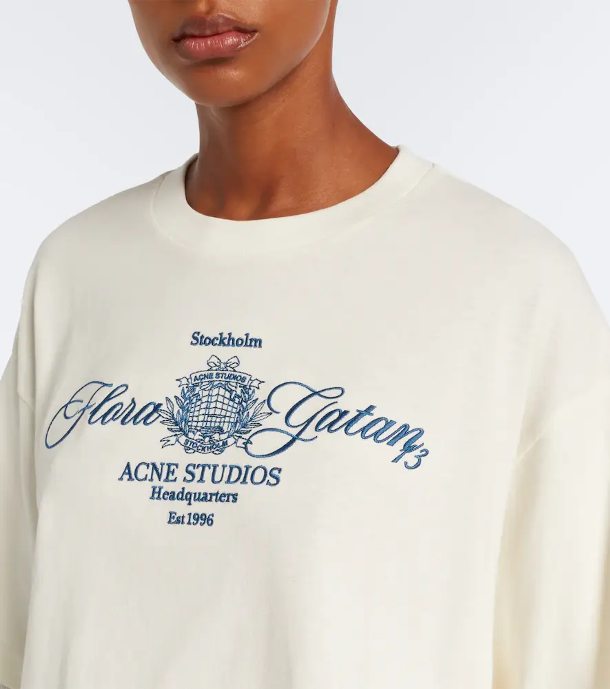 Acne Studios Layered embroidered cotton jersey T-shirt | Thumbnail 6 Acne Studios Layered embroidered cotton jersey T-shirt | Thumbnail 6