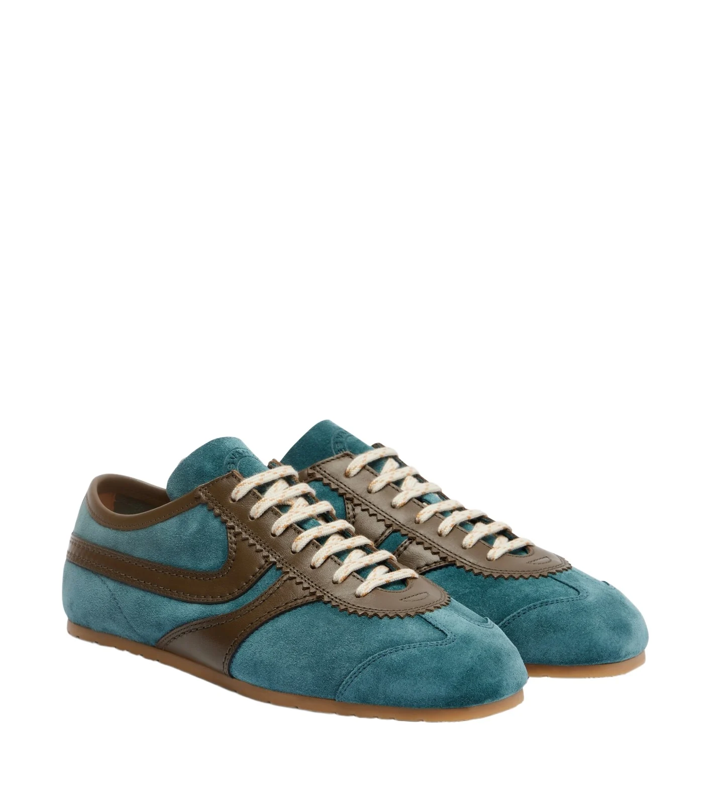 Leather-trimmed suede sneakers Leather-trimmed suede sneakers