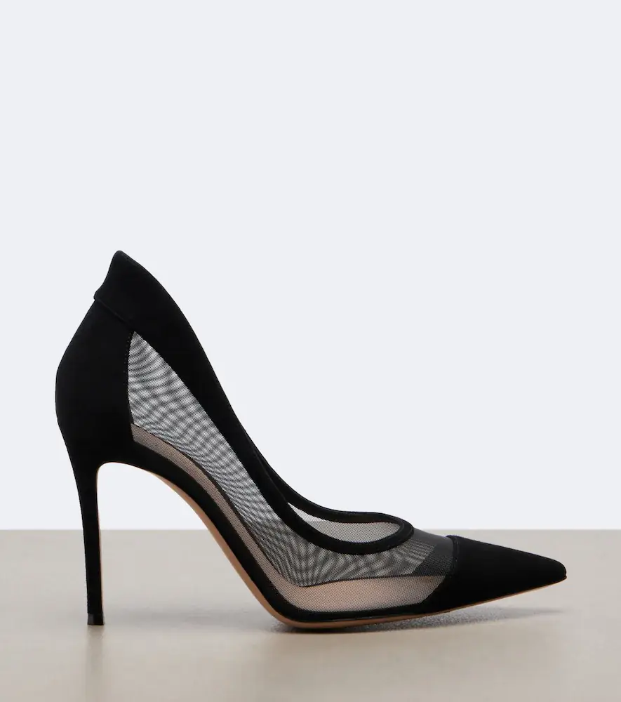 Gianvito Rossi Mesh and suede pumps | Thumbnail 3 Gianvito Rossi Mesh and suede pumps | Thumbnail 3