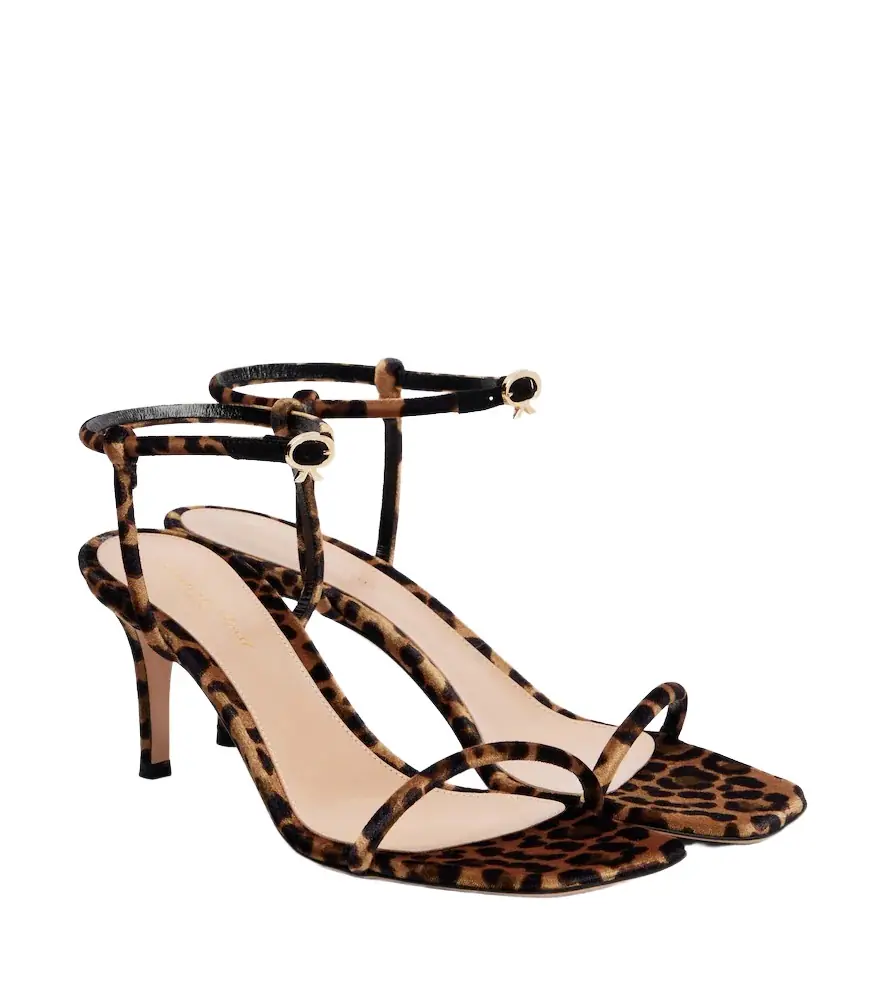 Gianvito Rossi Leopard print velvet sandals | Image 1 Gianvito Rossi Leopard print velvet sandals | Image 1