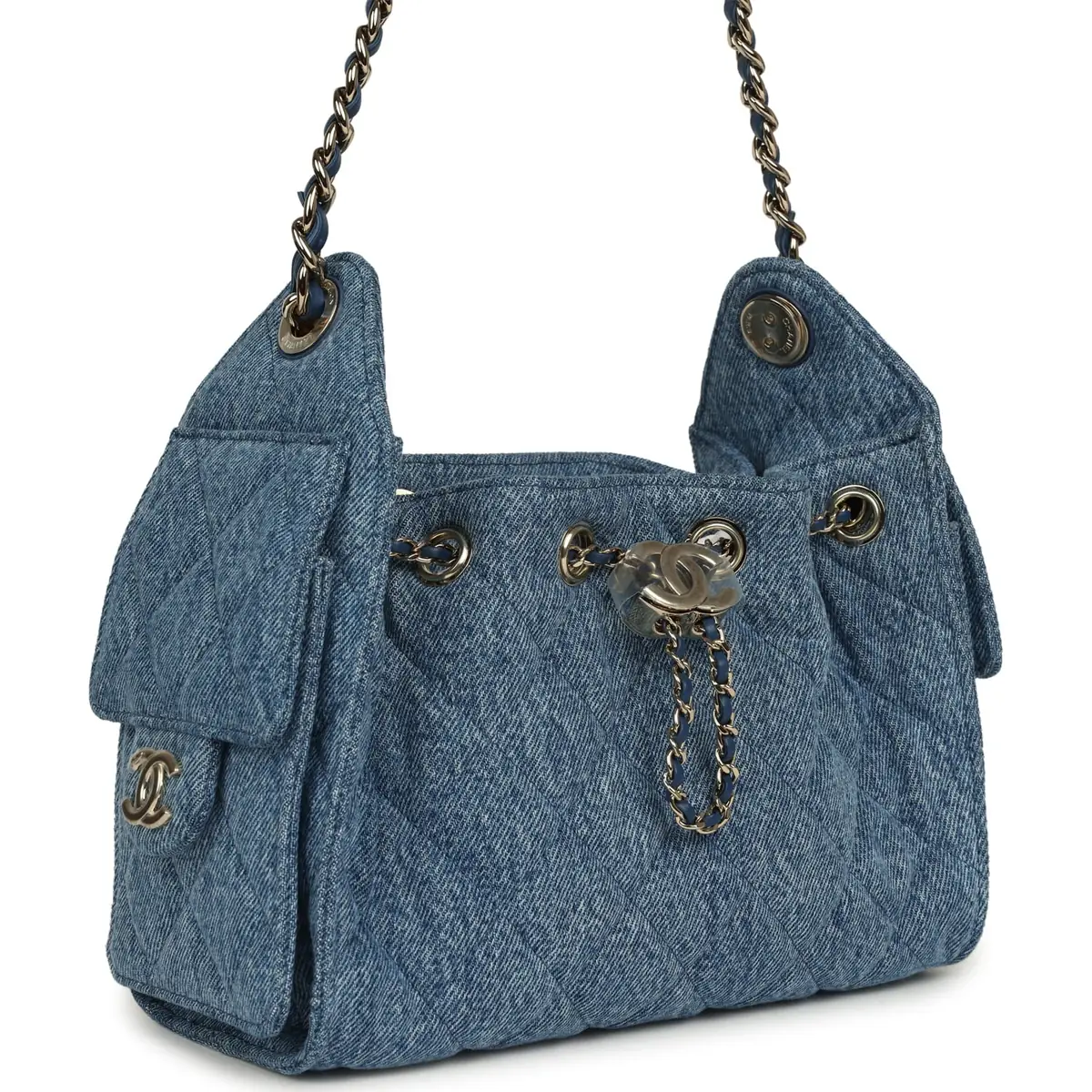 Chanel Chanel Mini 25 Hobo Bag Blue Washed Denim Light Gold Hardware | Thumbnail 2 Chanel Chanel Mini 25 Hobo Bag Blue Washed Denim Light Gold Hardware | Thumbnail 2