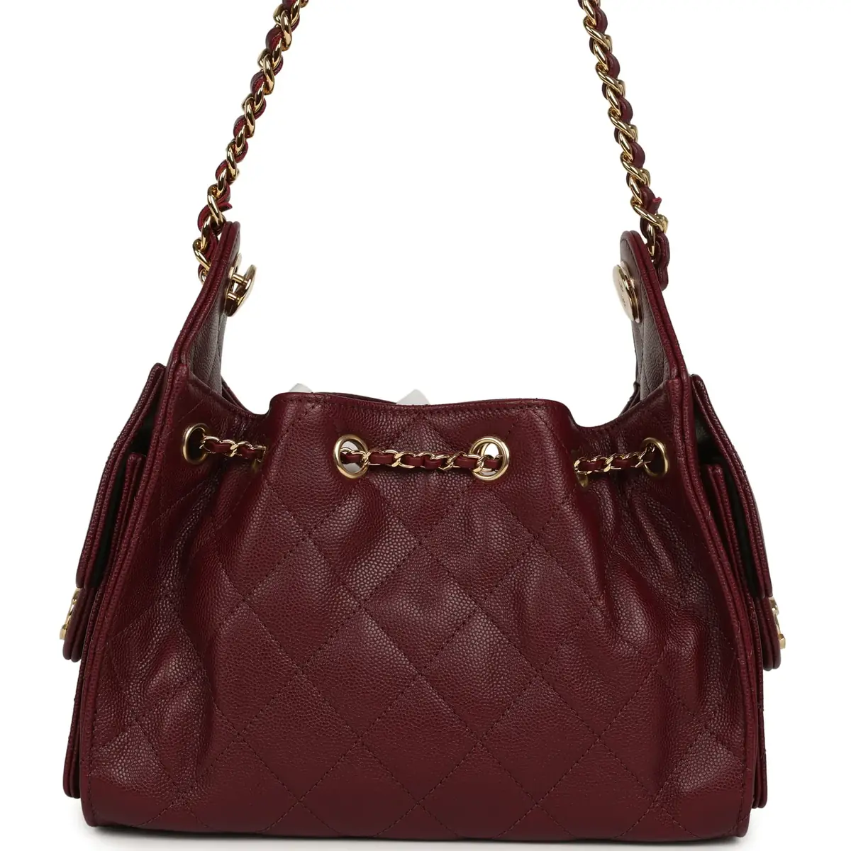 Chanel Chanel Mini 25 Hobo Bag Dark Burgundy Caviar Gold Hardware | Thumbnail 4
