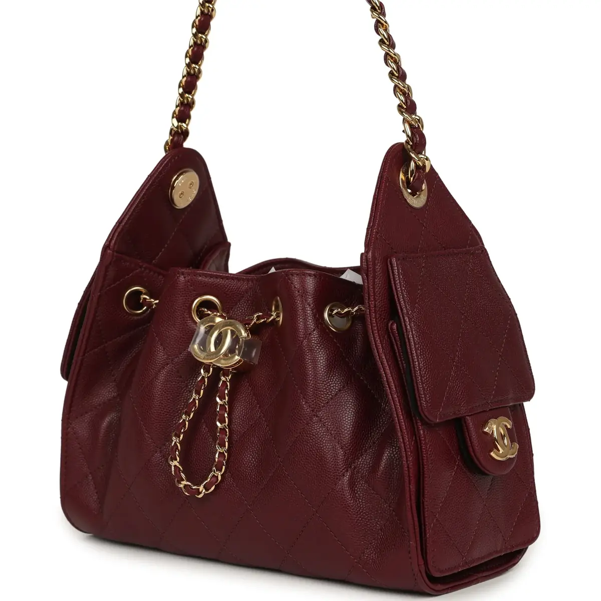 Chanel Chanel Mini 25 Hobo Bag Dark Burgundy Caviar Gold Hardware | Thumbnail 5