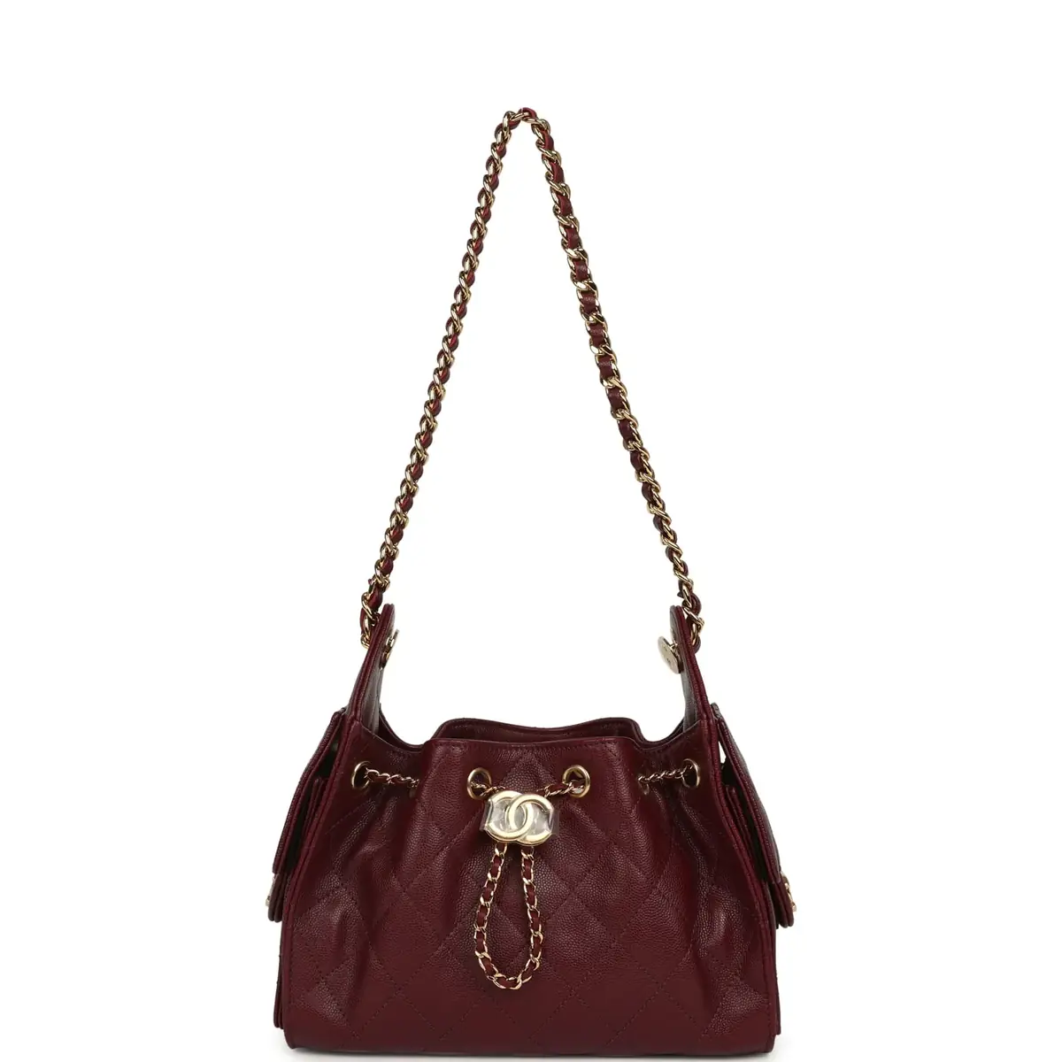 Chanel Chanel Mini 25 Hobo Bag Dark Burgundy Caviar Gold Hardware | Thumbnail 7