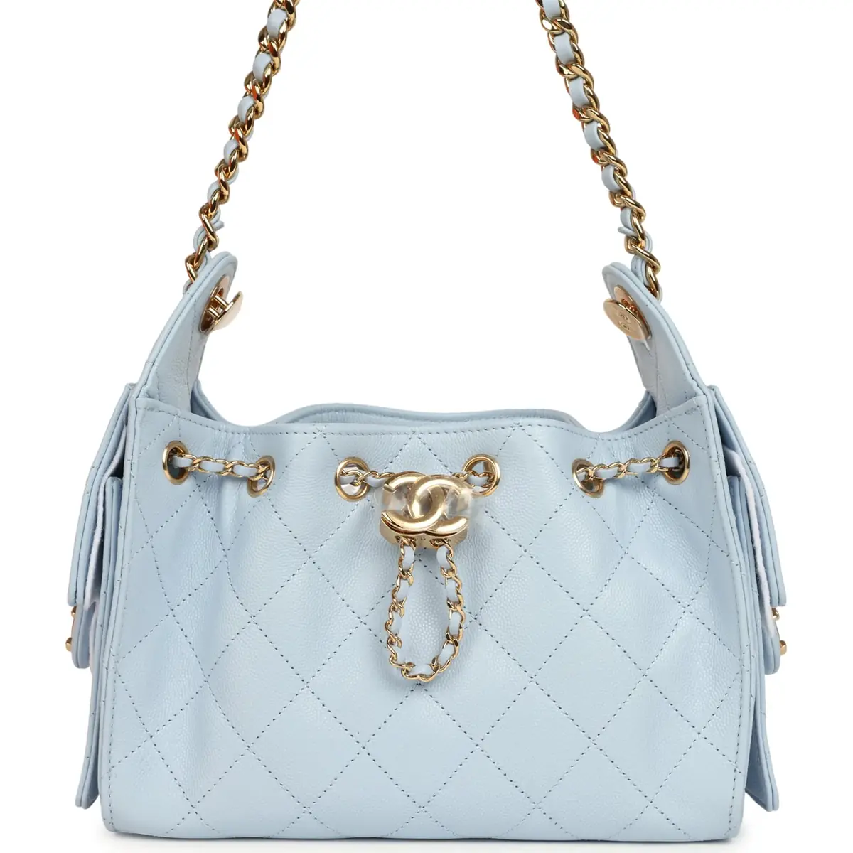 Chanel Chanel Mini 25 Hobo Bag Light Blue Caviar Gold Hardware | Image 1 Chanel Chanel Mini 25 Hobo Bag Light Blue Caviar Gold Hardware | Image 1